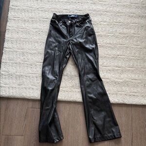 Hollister Black Faux Leather Flare Pants